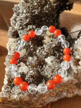Charger l'image dans la galerie, Bracelet Cristal de Roche et Cornaline 8 mms