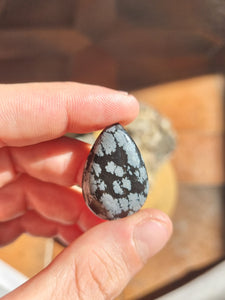 Cabochon Obsidienne Neige