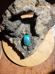 Cabochon Turquoise et Pyrite stabilisé