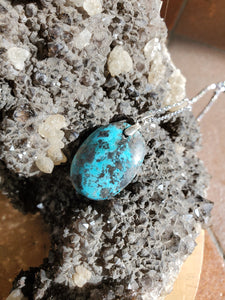 Collier Turquoise et Pyrite stabilisé